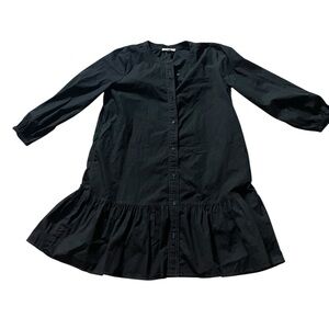 💚Beach Lunch Lounge Black Button-Down Dress